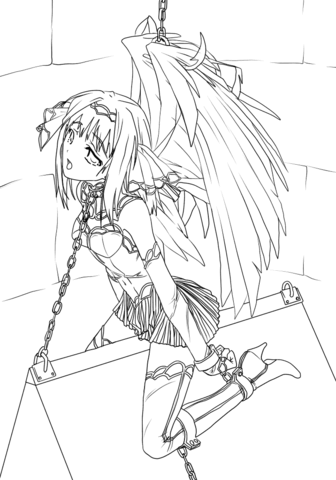 Anime Slave Angel Coloring Page